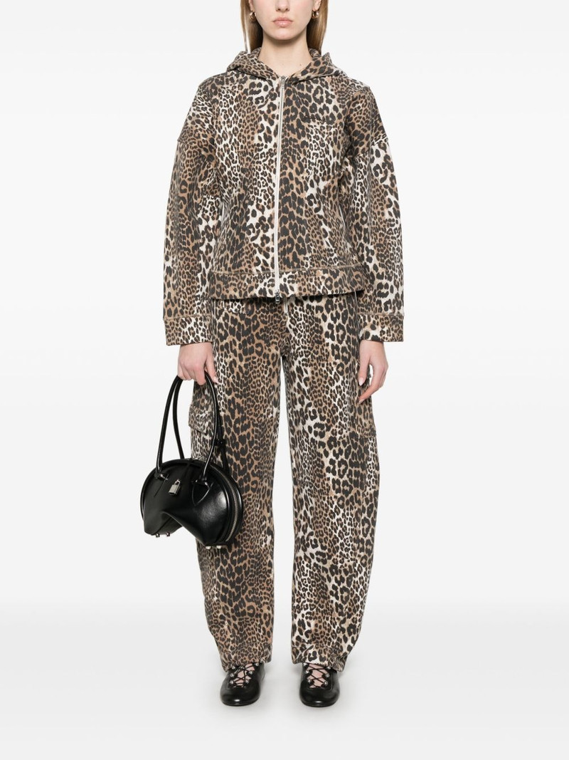 GANNI leopard-print hoodie outlook
