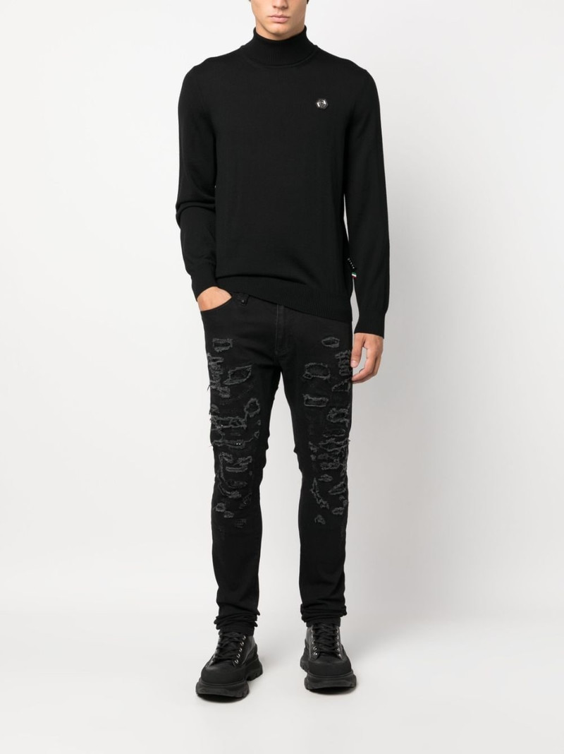 PHILIPP PLEIN roll-neck merino wool jumper outlook