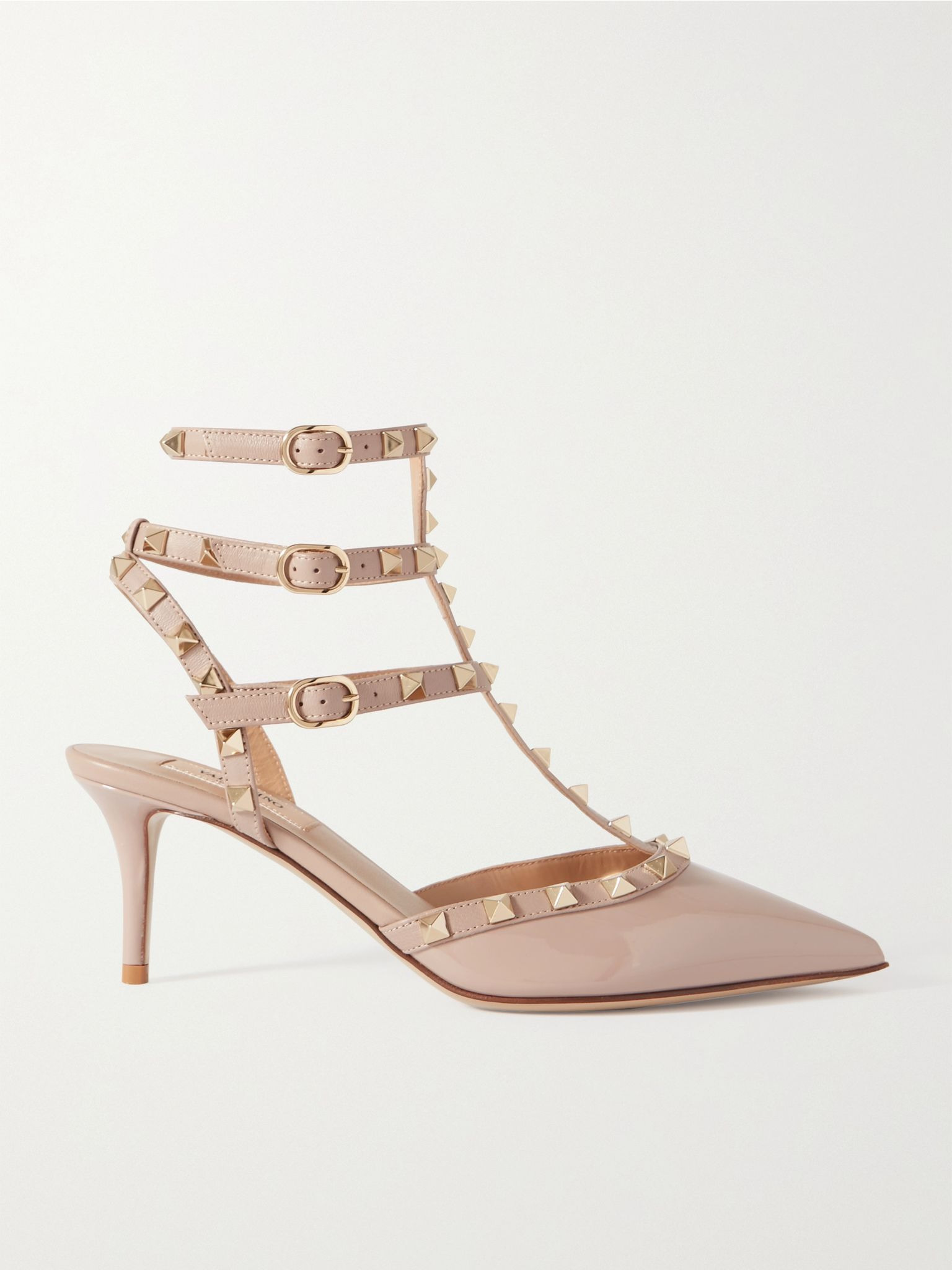 Valentino Garavani Rockstud 65 patent-leather pumps Neutral - 1