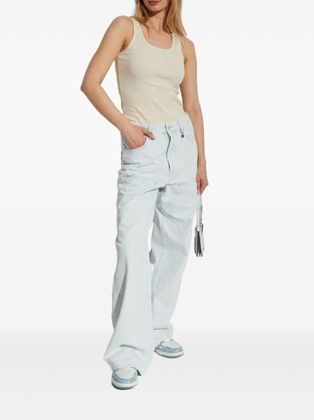 ribbed sleeveless tank top - 2