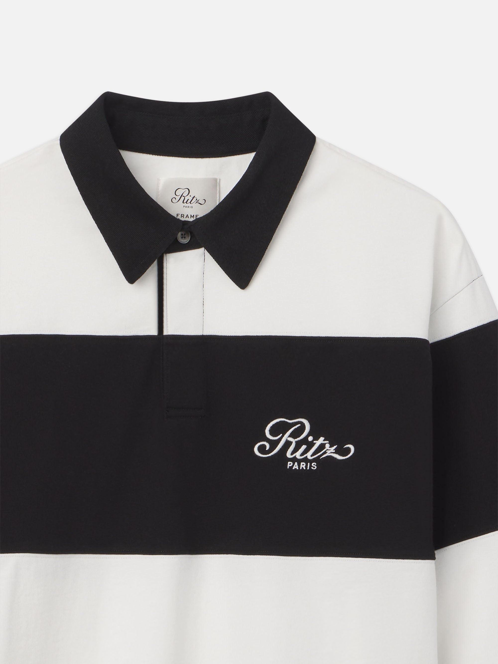 Ritz Rugby Polo Shirt in Cream/Black - 4