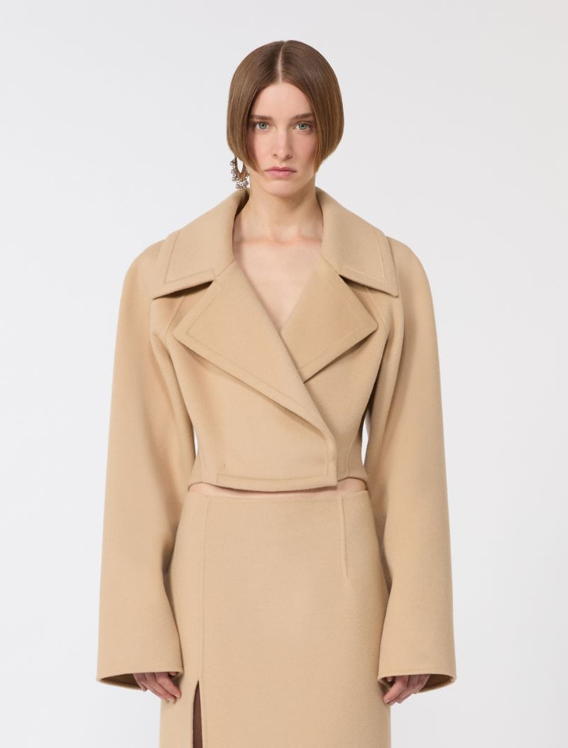Short pure wool outerwear - caramel 3
