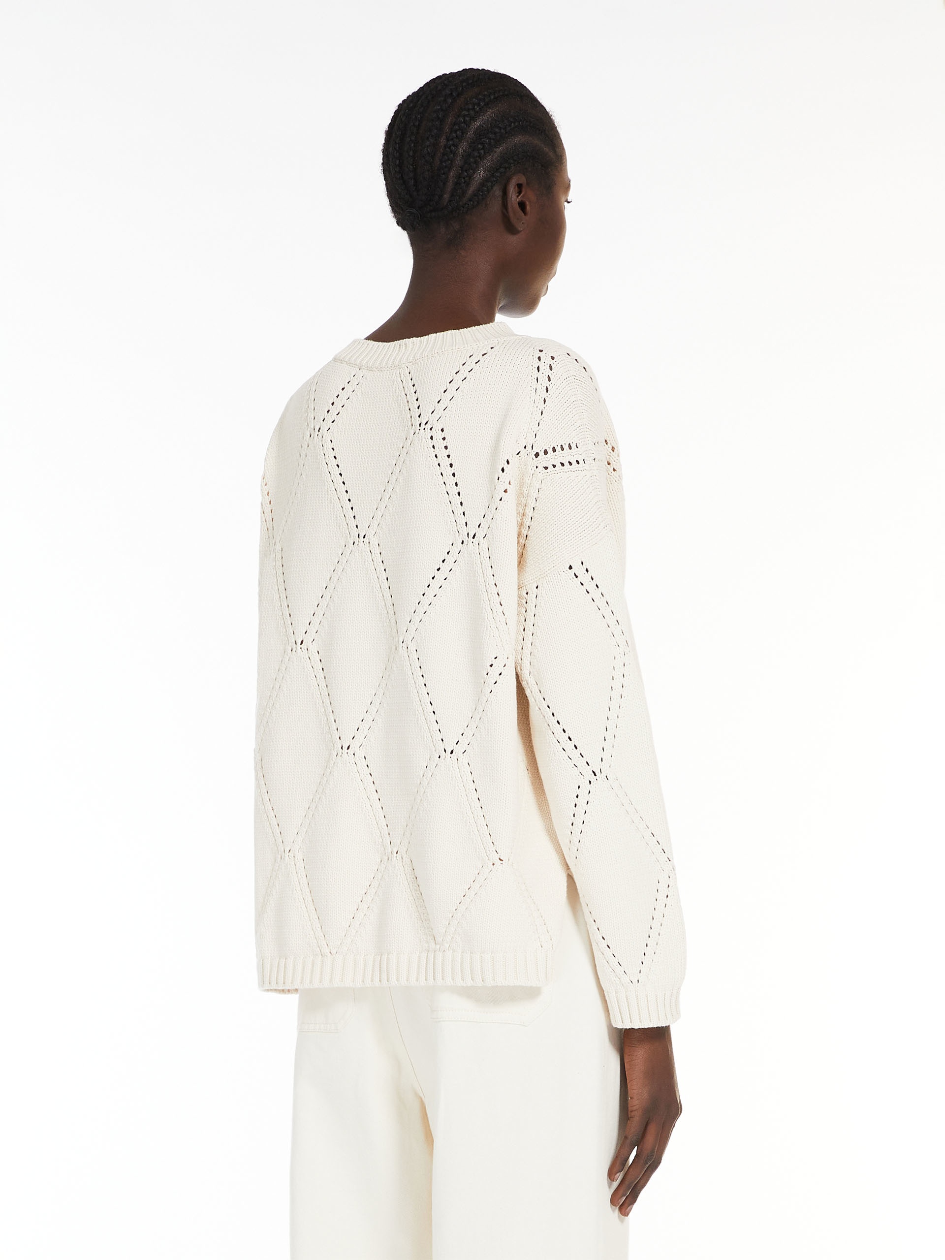 ABBOZZI Oversized diamond-knit cotton sweater - 4