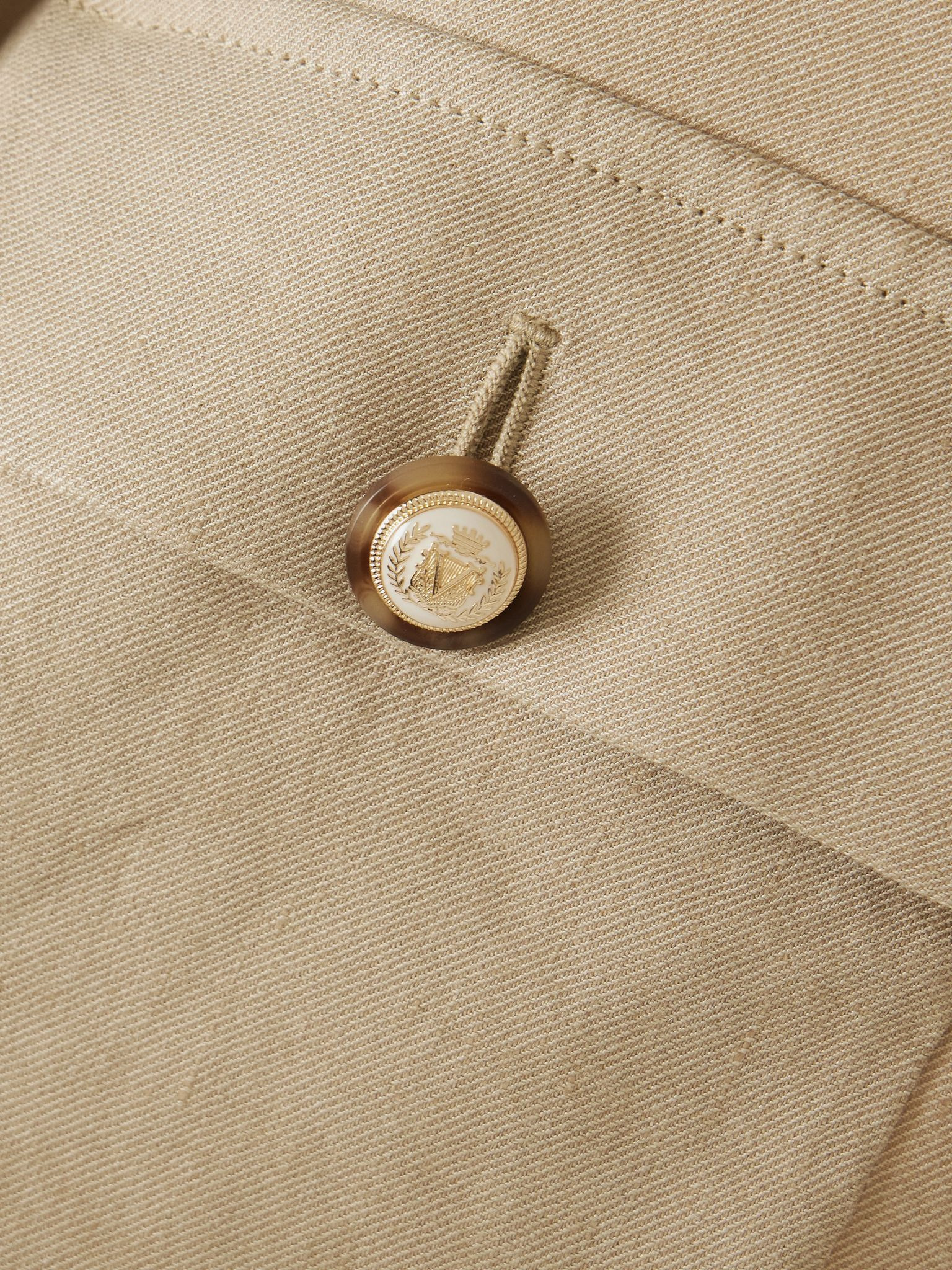 Schuyler linen-blend twill jacket Stone - 5