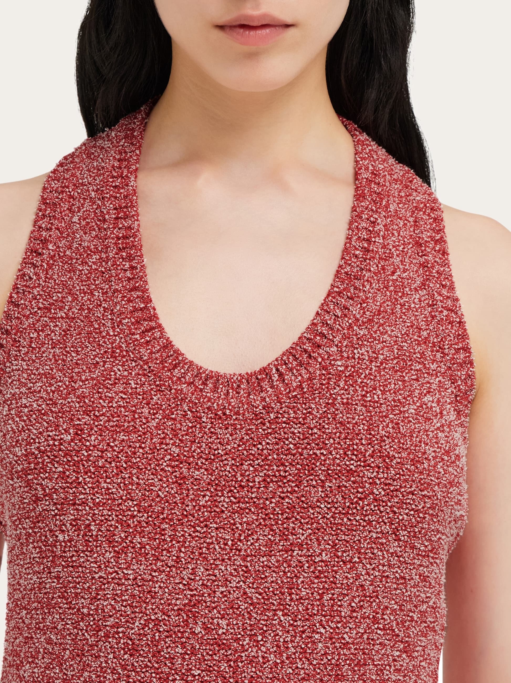 Bouclé V-neck tank - 4