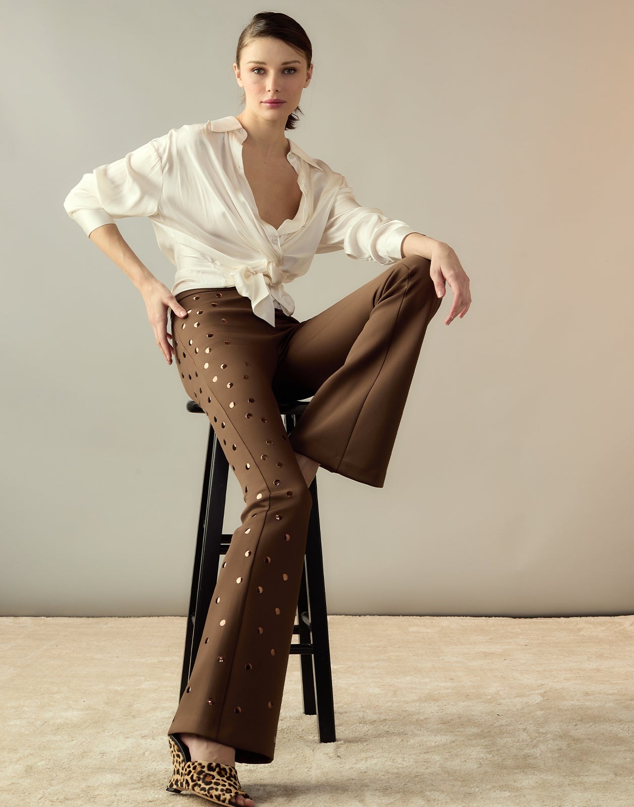 Studded Bonded Pants - 4