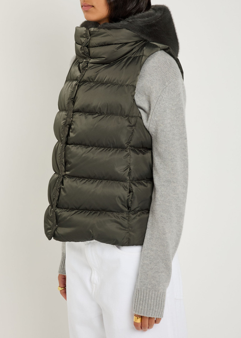 Herno Herno Quilted Hooded Shell and Faux fur Gilet outlook