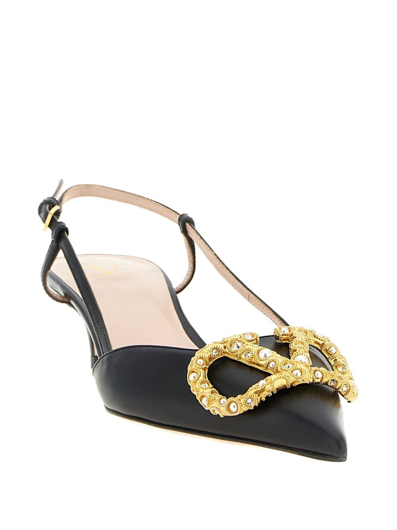 Valentino 40mm embellished slingback heeled pumps outlook
