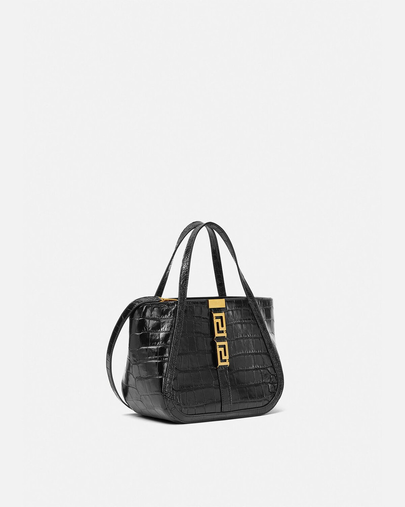 VERSACE Croc-Effect Greca Goddess Tote Bag outlook