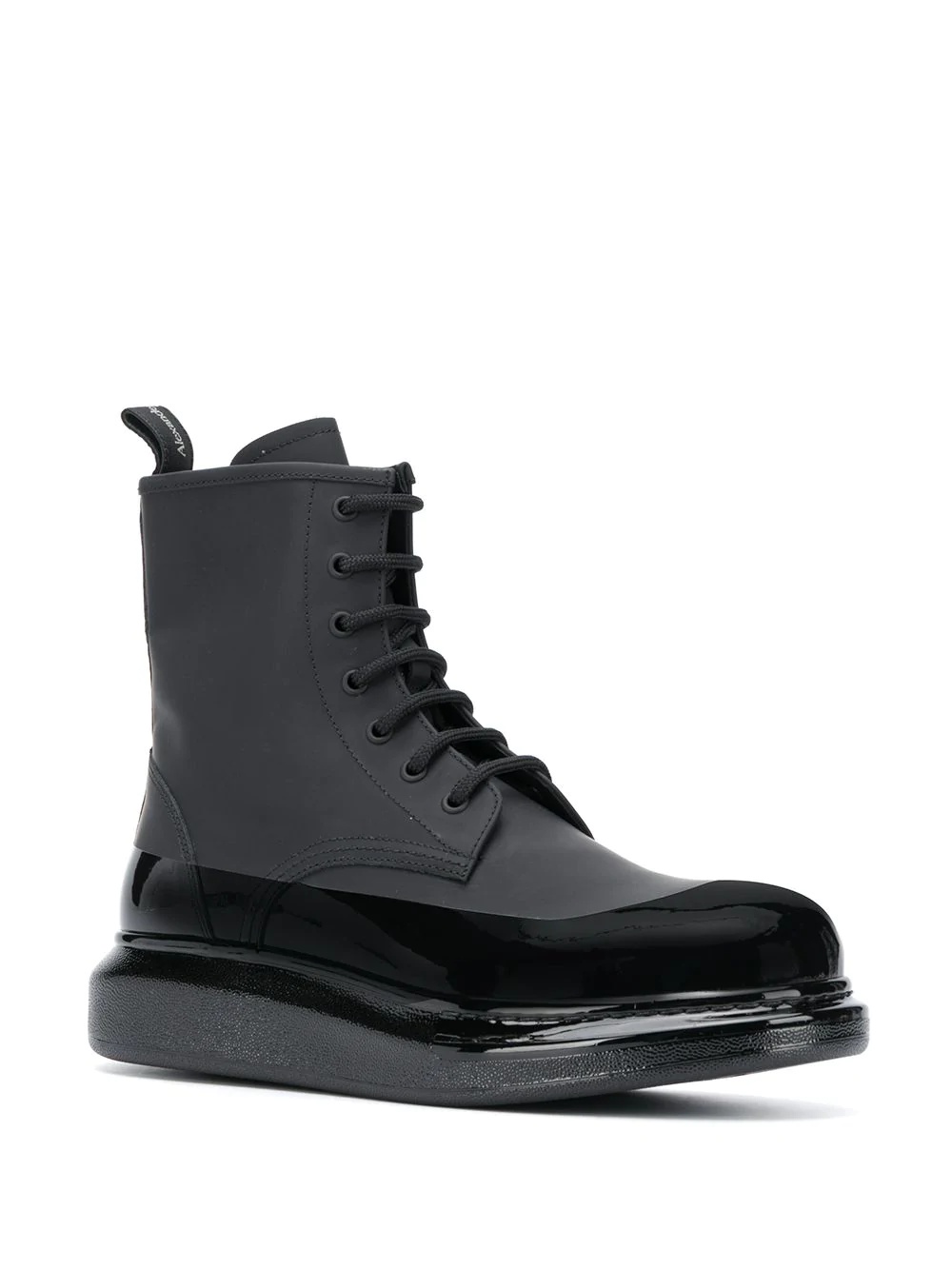 contrast-sole lace-up ankle boots - 2