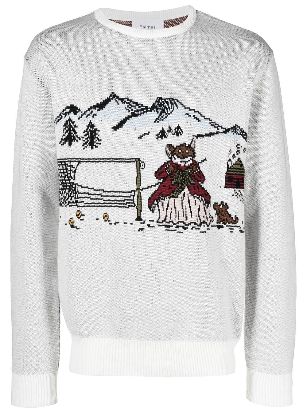 intarsia-knit crew neck jumper - 1