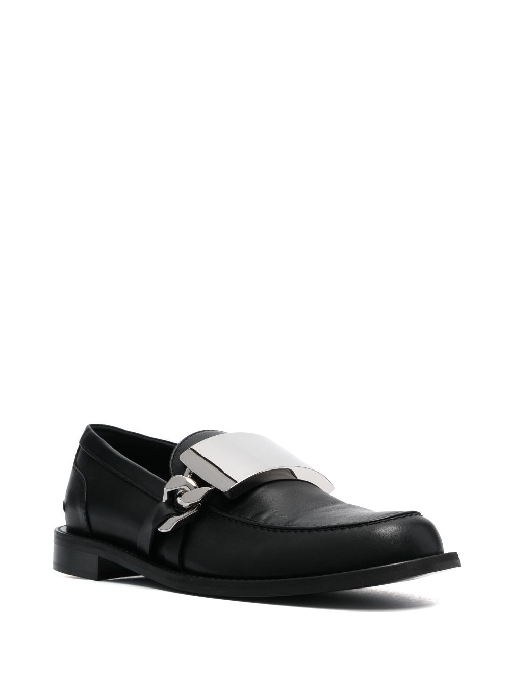 chain-detail leather loafers - 2
