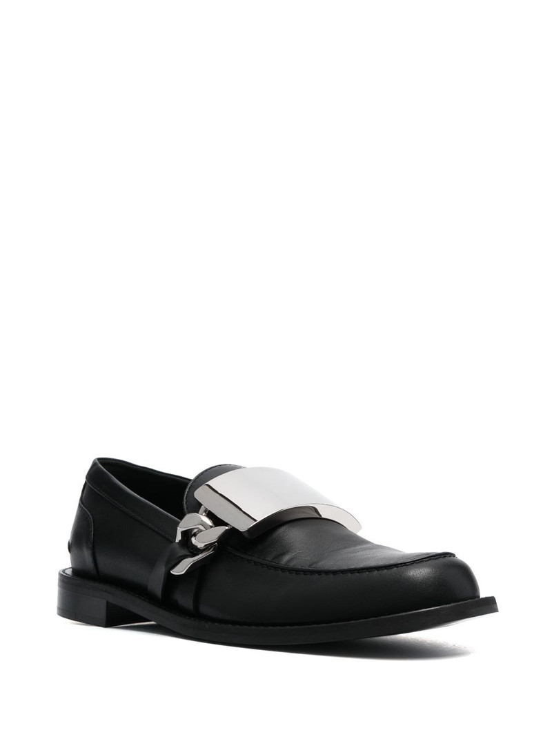 JW Anderson chain-detail leather loafers outlook