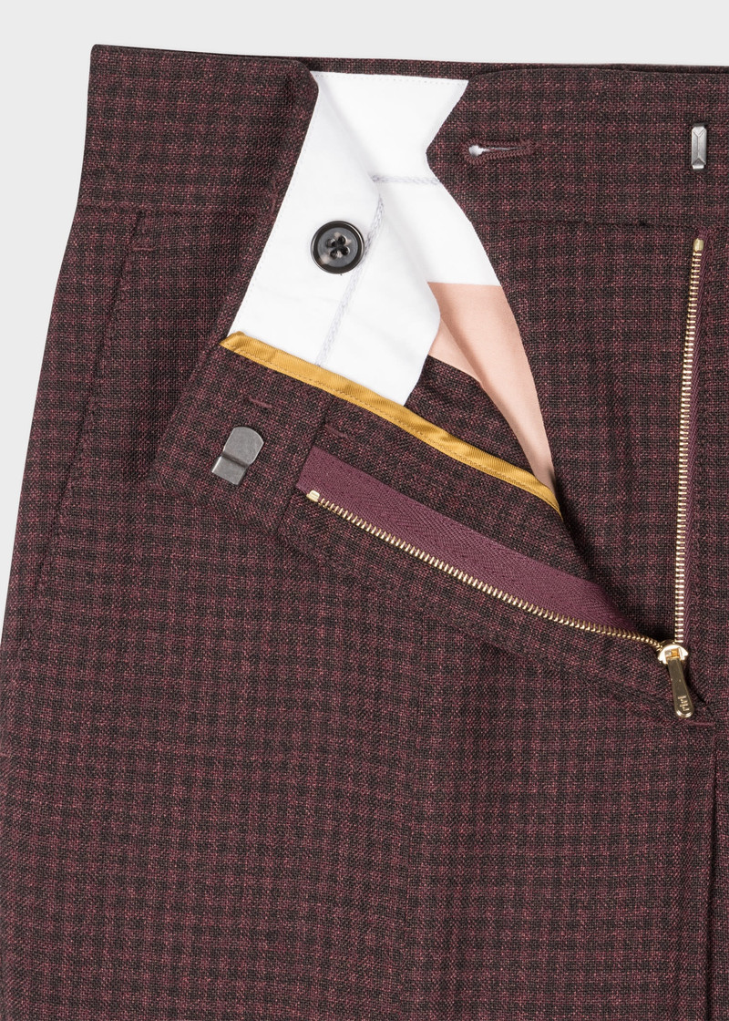 Slim-Fit Micro Check Wool Pants 3