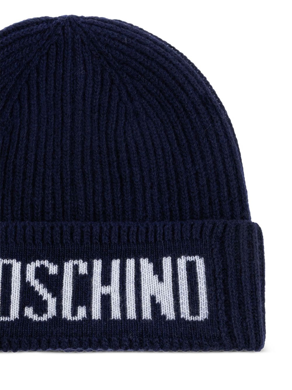 logo-detail ribbed beanie hat - 4