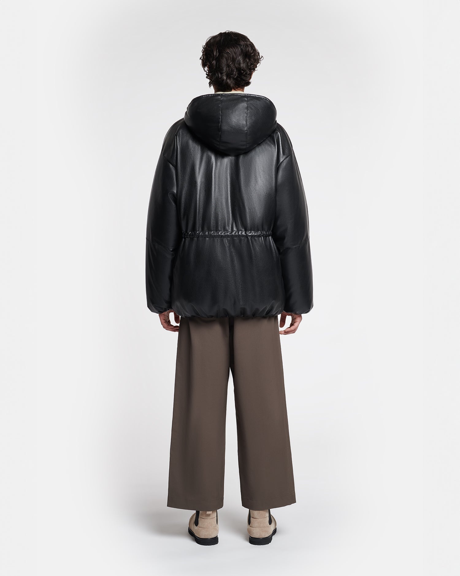 Okobor™ Alt-Leather Belted Puffer - 5