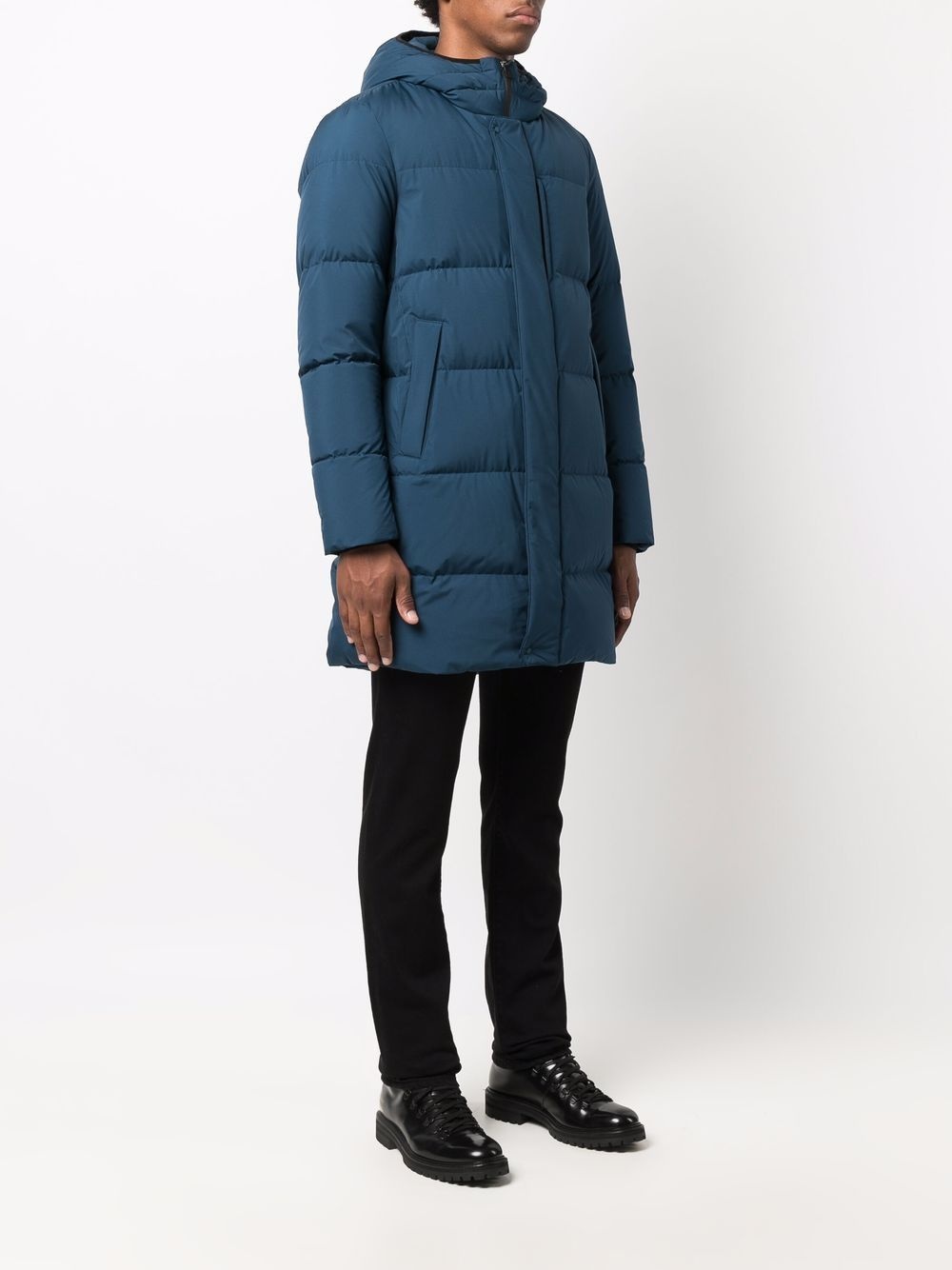 zipped hooded padded coat - 3