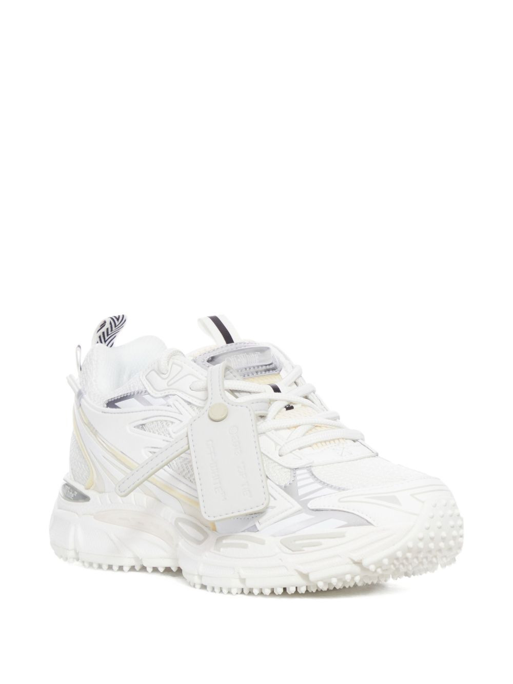 leather-tag lace-up sneakers - 2
