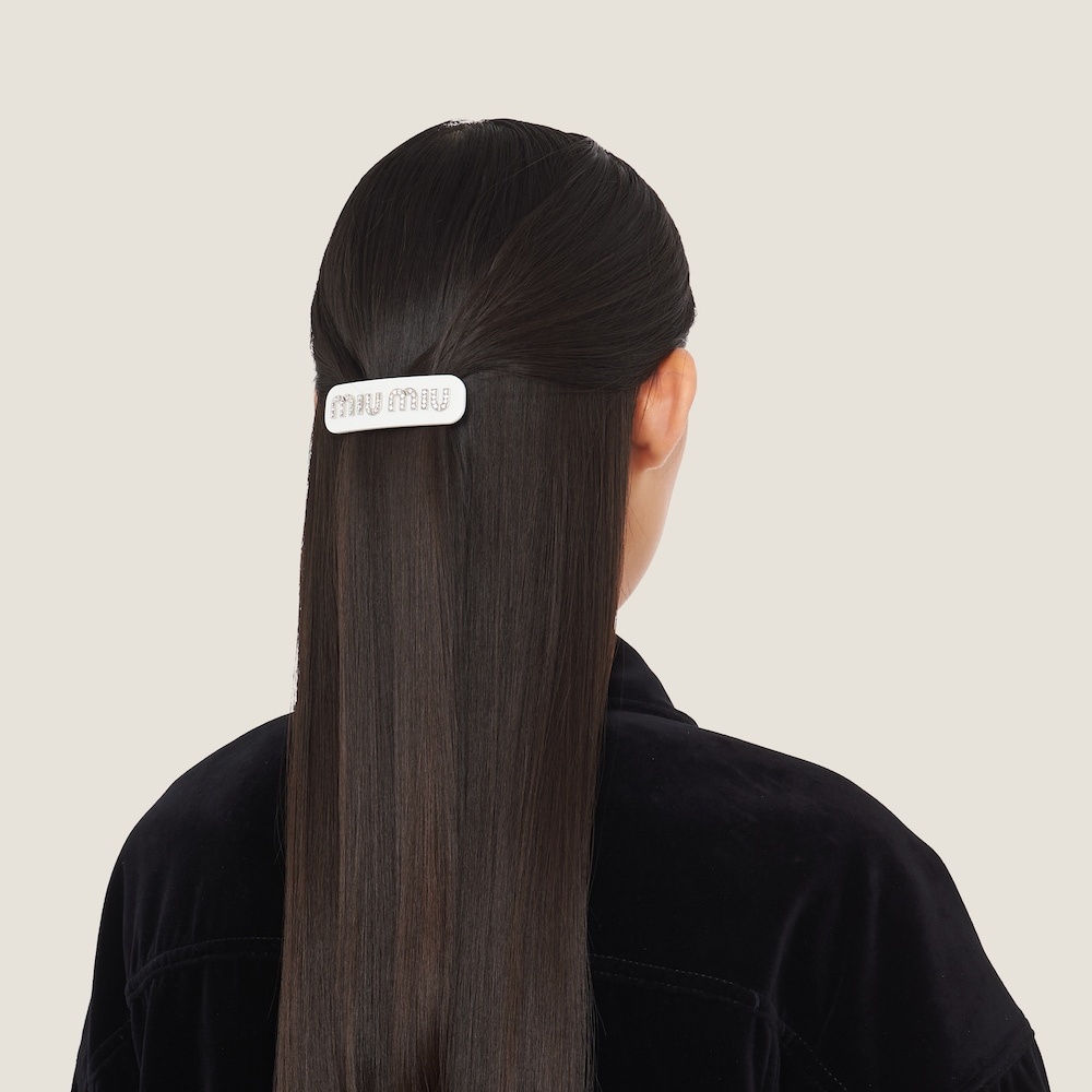 Plexiglas and metal hair clip - 1