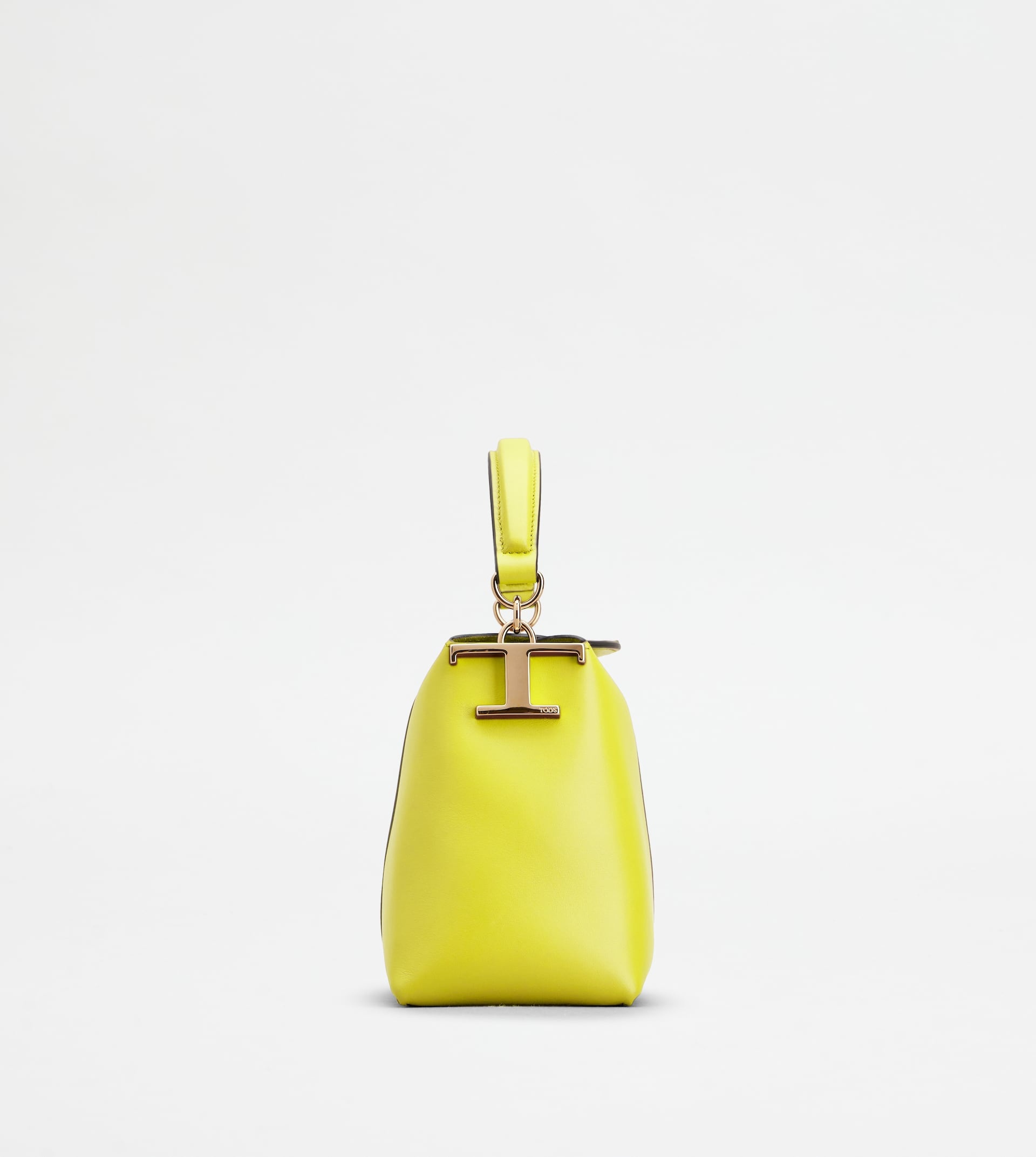 TOD'S T CASE TOTE MESSENGER BAG IN LEATHER MICRO - YELLOW - 4
