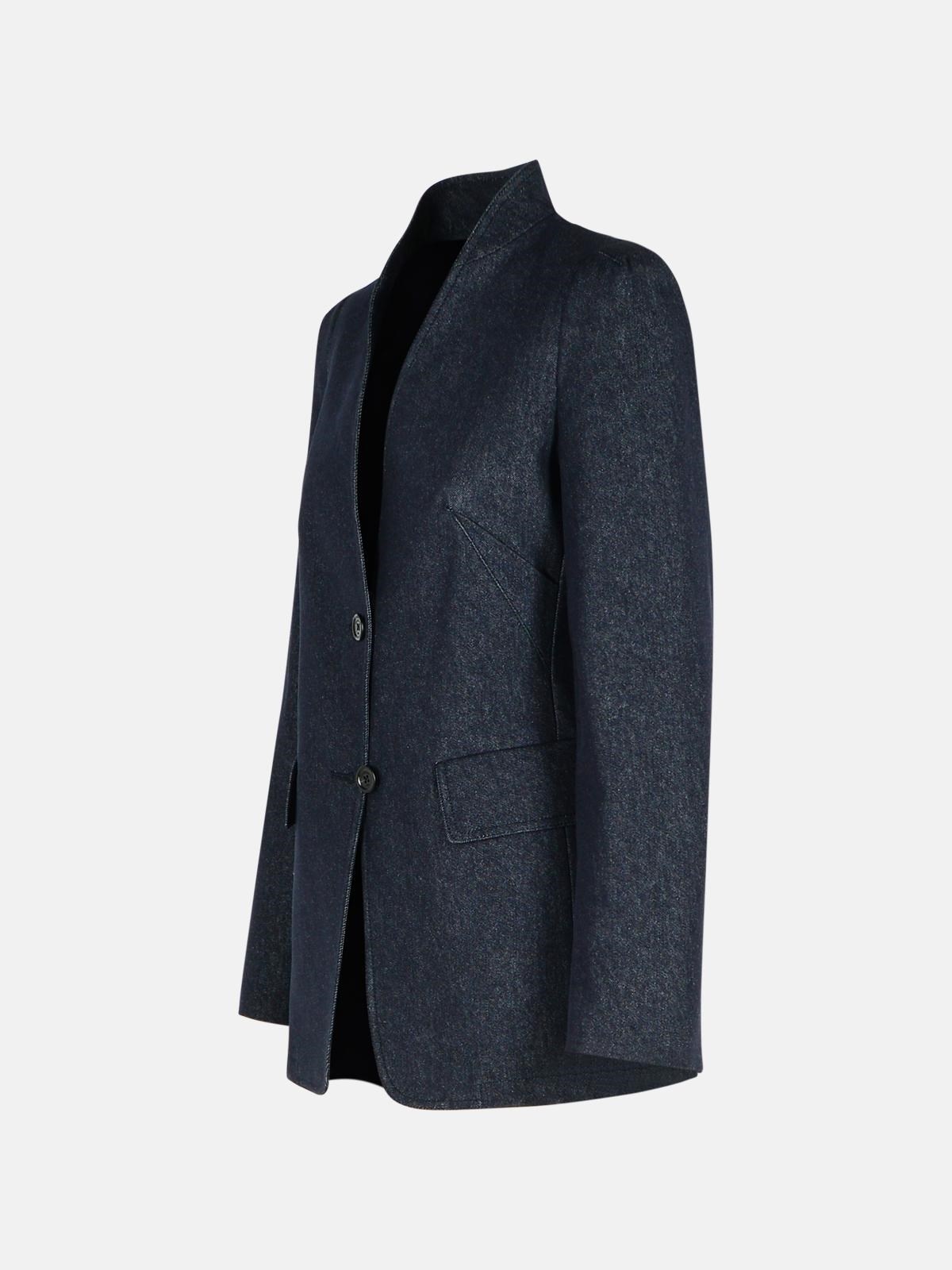 'BEATRICE' BLUE COTTON BLAZER - 2