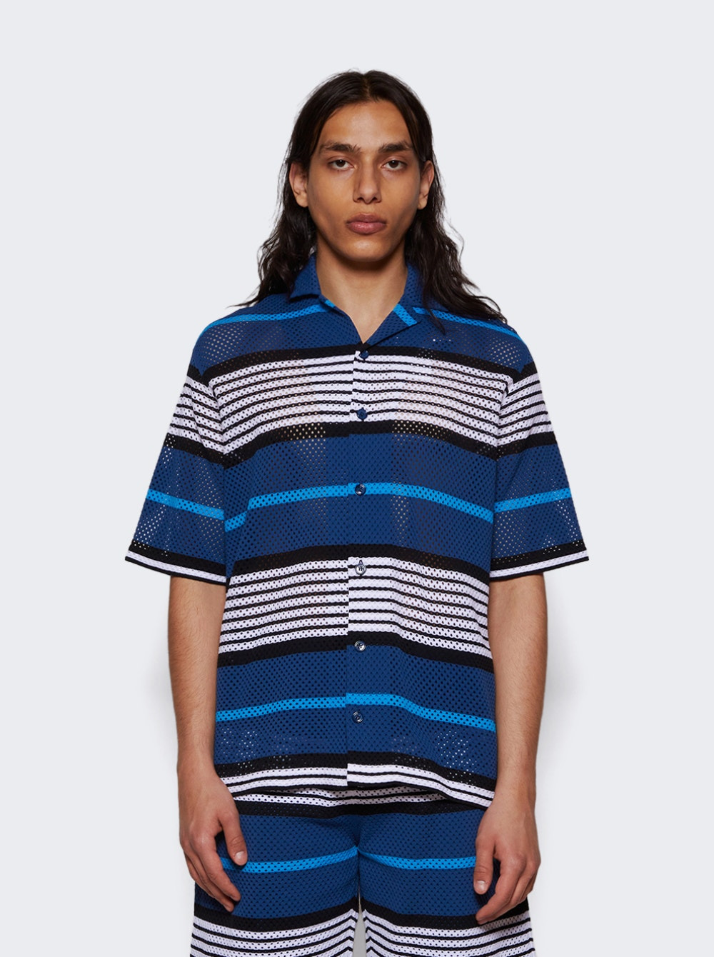 Knit V Neck Shirt Rich Navy - 3