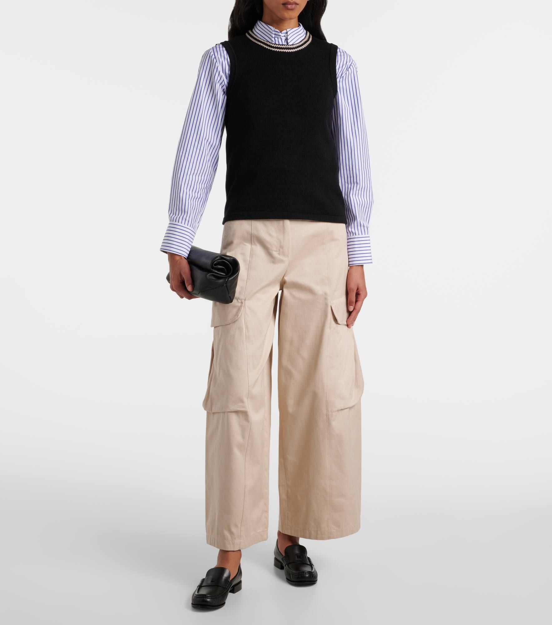 Cotton gabardine cargo pants - 7