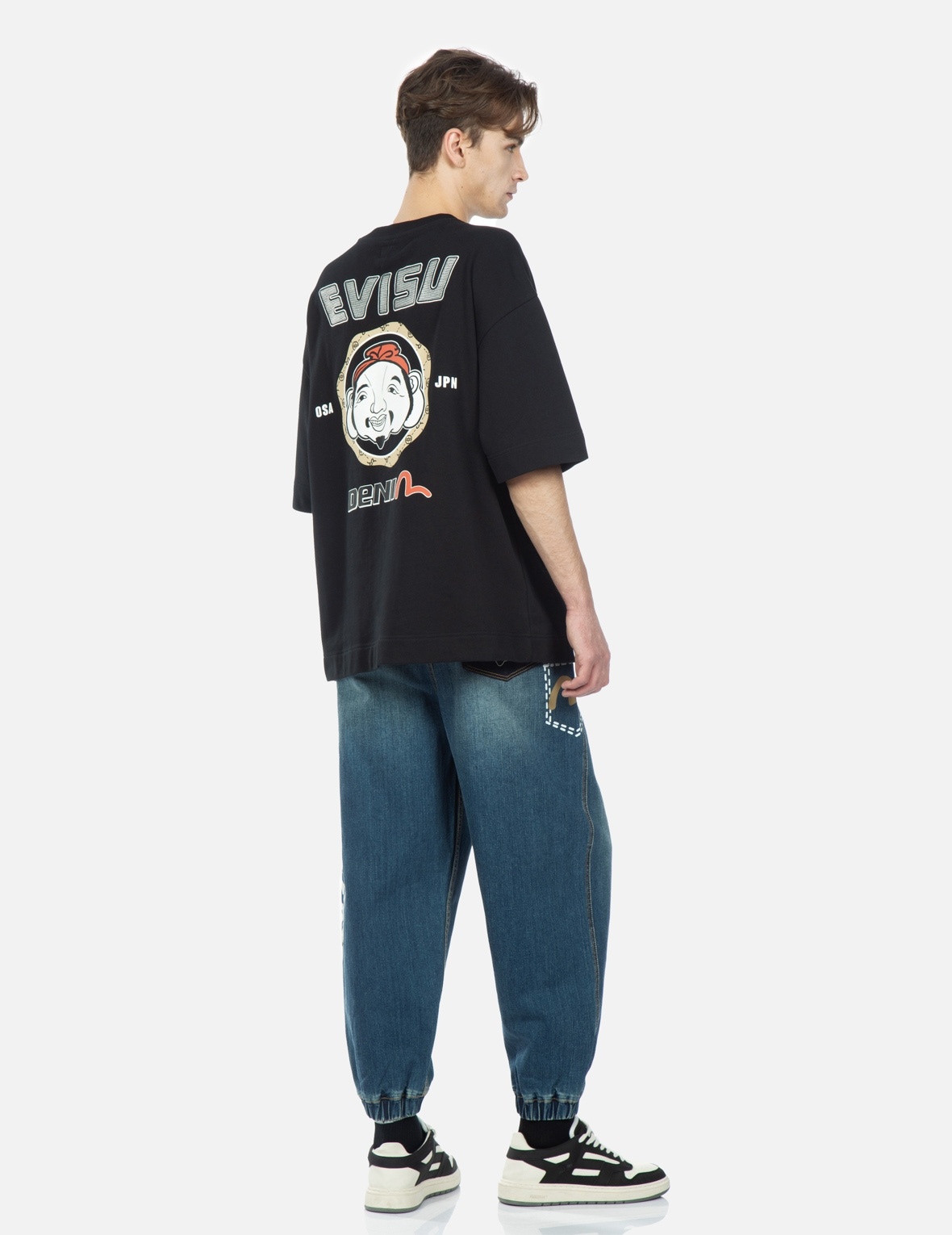 MULTI-POCKET WASHED DENIM JOGGERS - 3