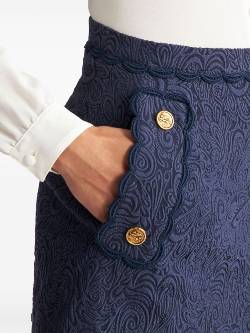 paisley-jacquard A-line miniskirt - 5