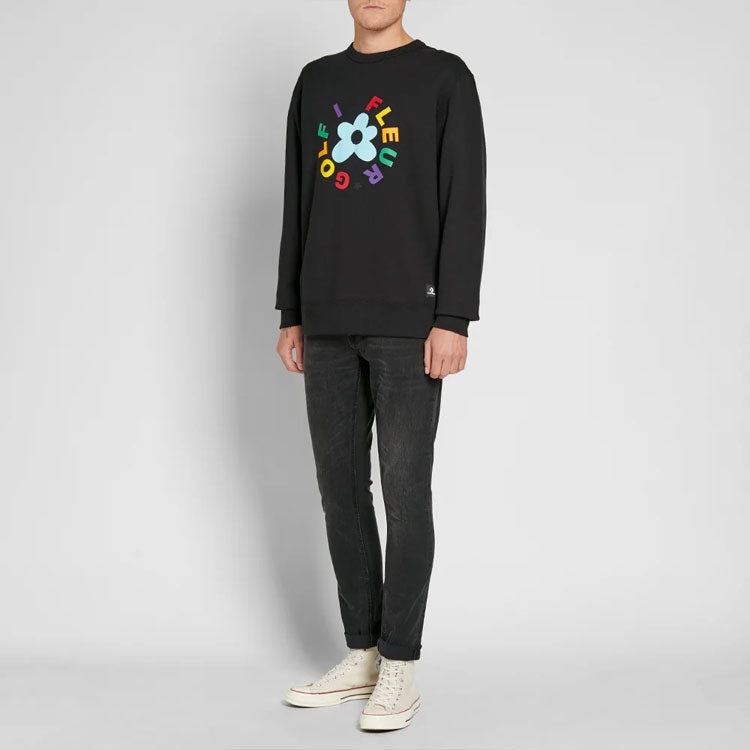 Converse x Golf Le Fleur Crew Sweatshirt 'Black' 10009027-A01 - 4