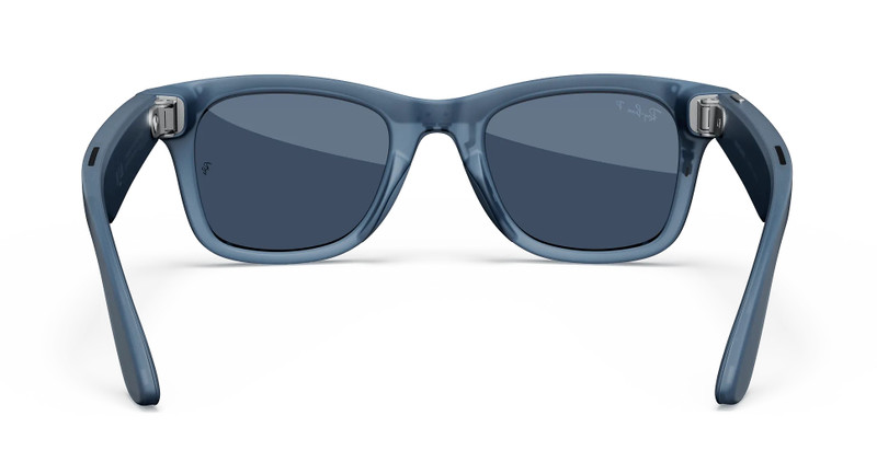 Ray-Ban Meta Wayfarer (Gen 1), Matte Jeans Transparent / Dusty Blue Polarized, Standard 4