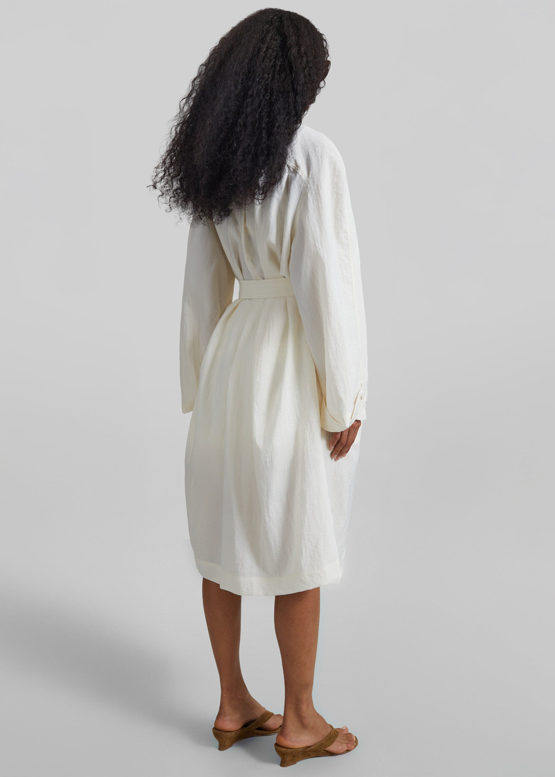 Rosora Sheer Fluid Trench Coat - Cream 9