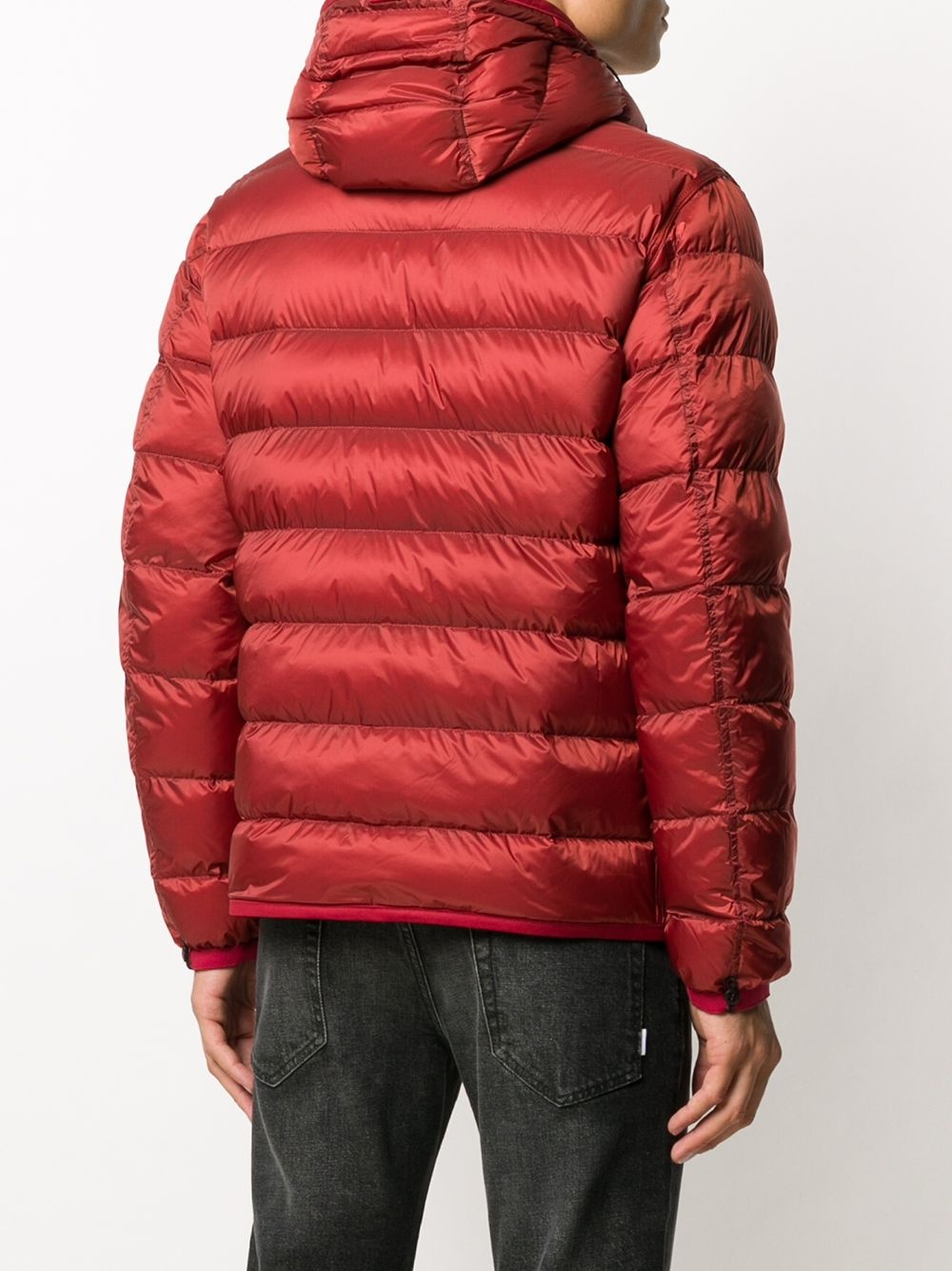 hooded contrast-panel puffer jacket - 4