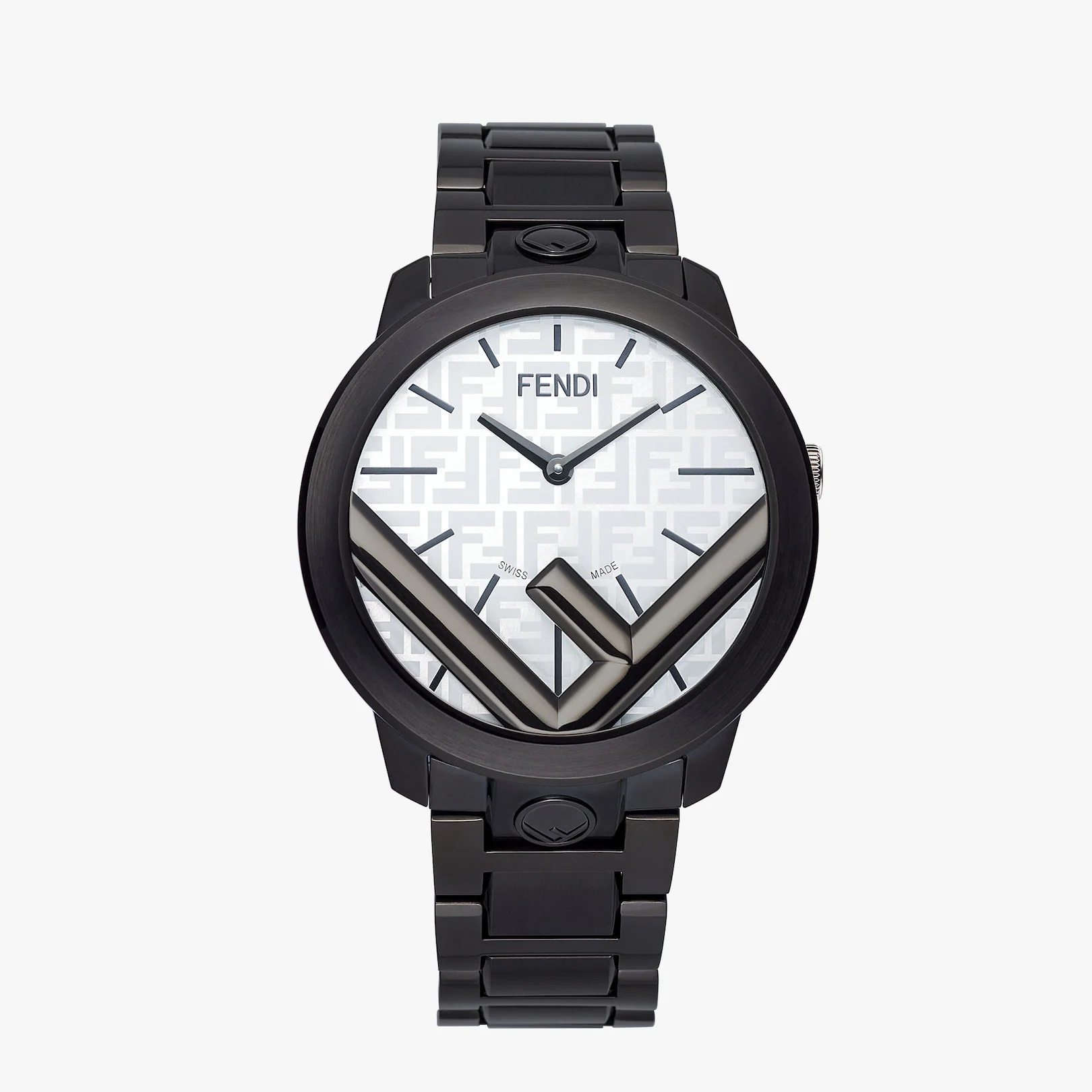 41 mm stainless steel round case with glossy and satin-finish black PVD coating, with tone on tone s - 1