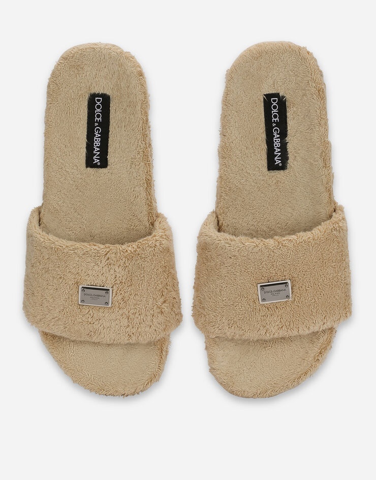 Terrycloth sliders with logo tag - 4