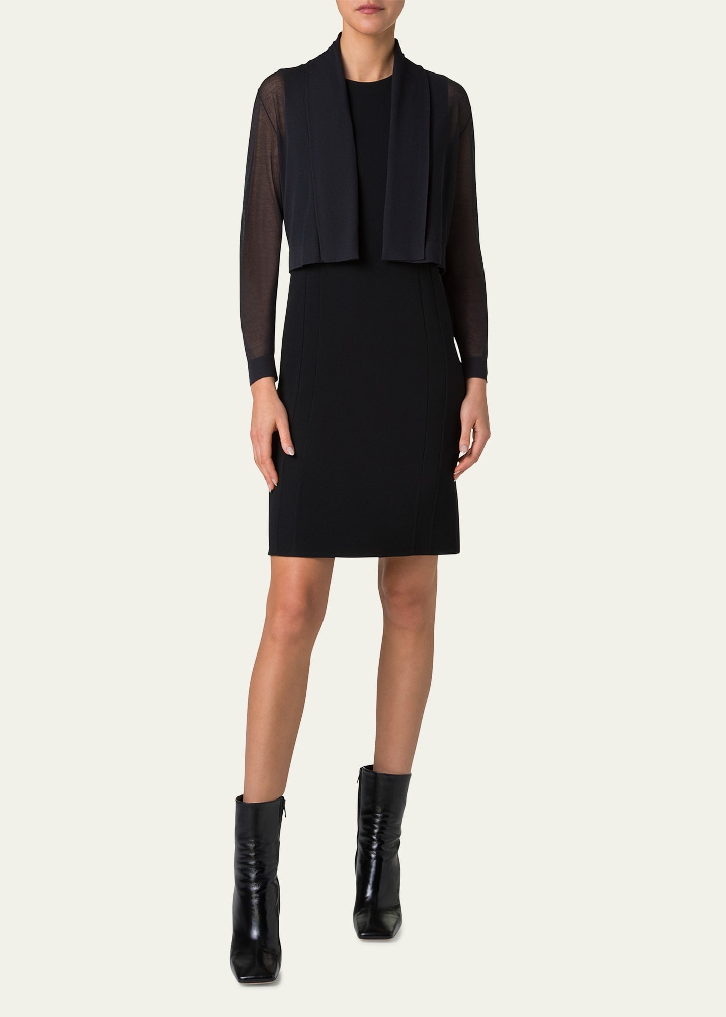 Shawl Sheer Cropped Cardigan - 2