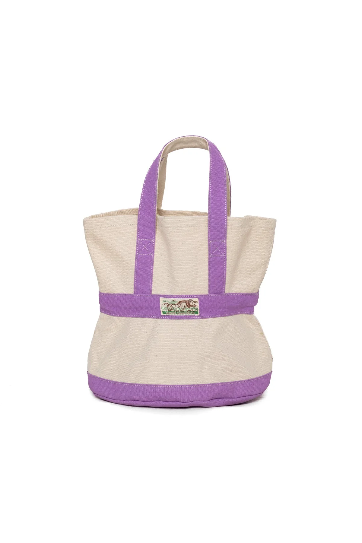 #4 Canvas ELEPHANT TOTE BAG S - Ecru x Purple - 1