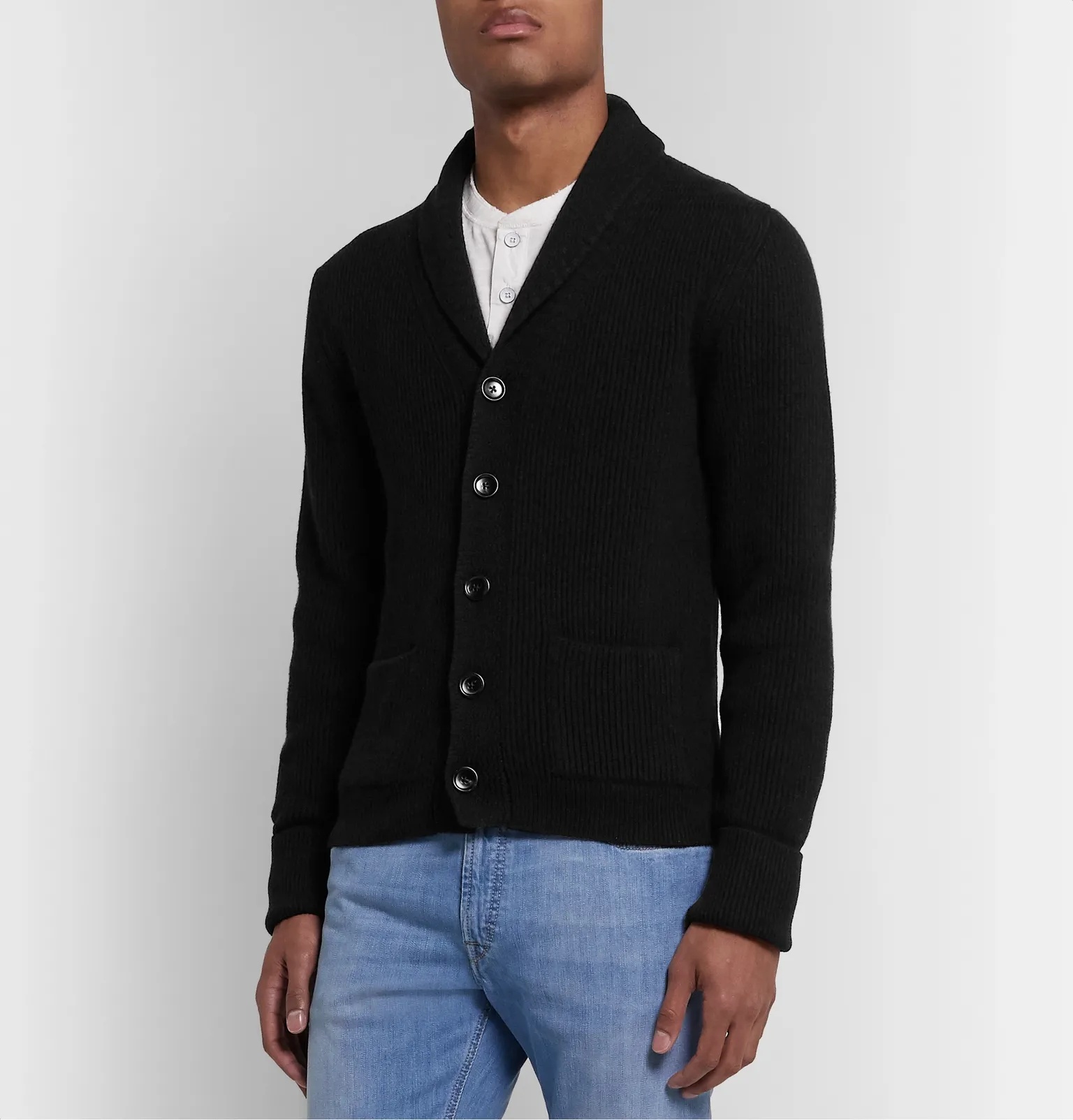 Slim-Fit Shawl-Collar Cashmere Cardigan - 10