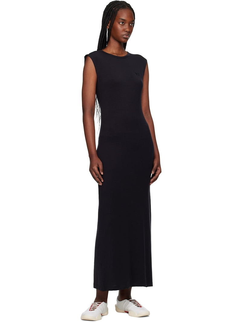 Y-3 Black Open Back Midi Dress outlook