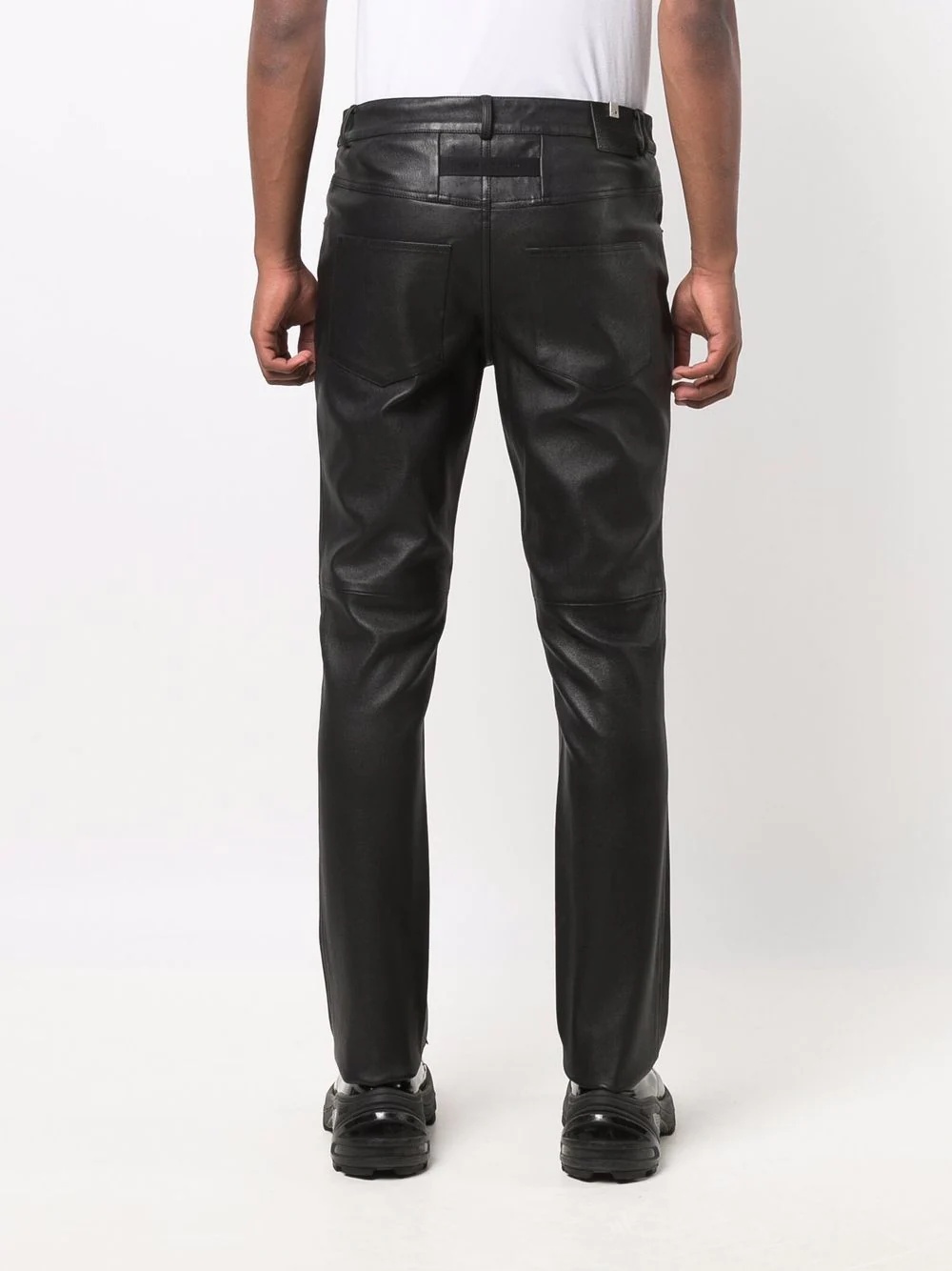 slim-cut leather trousers - 4