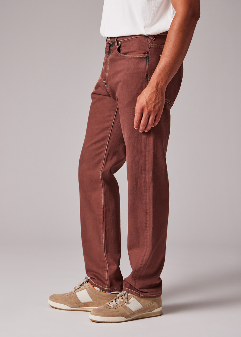 Relaxed Tapered-Fit Taupe Bleach-Wash Jeans 3