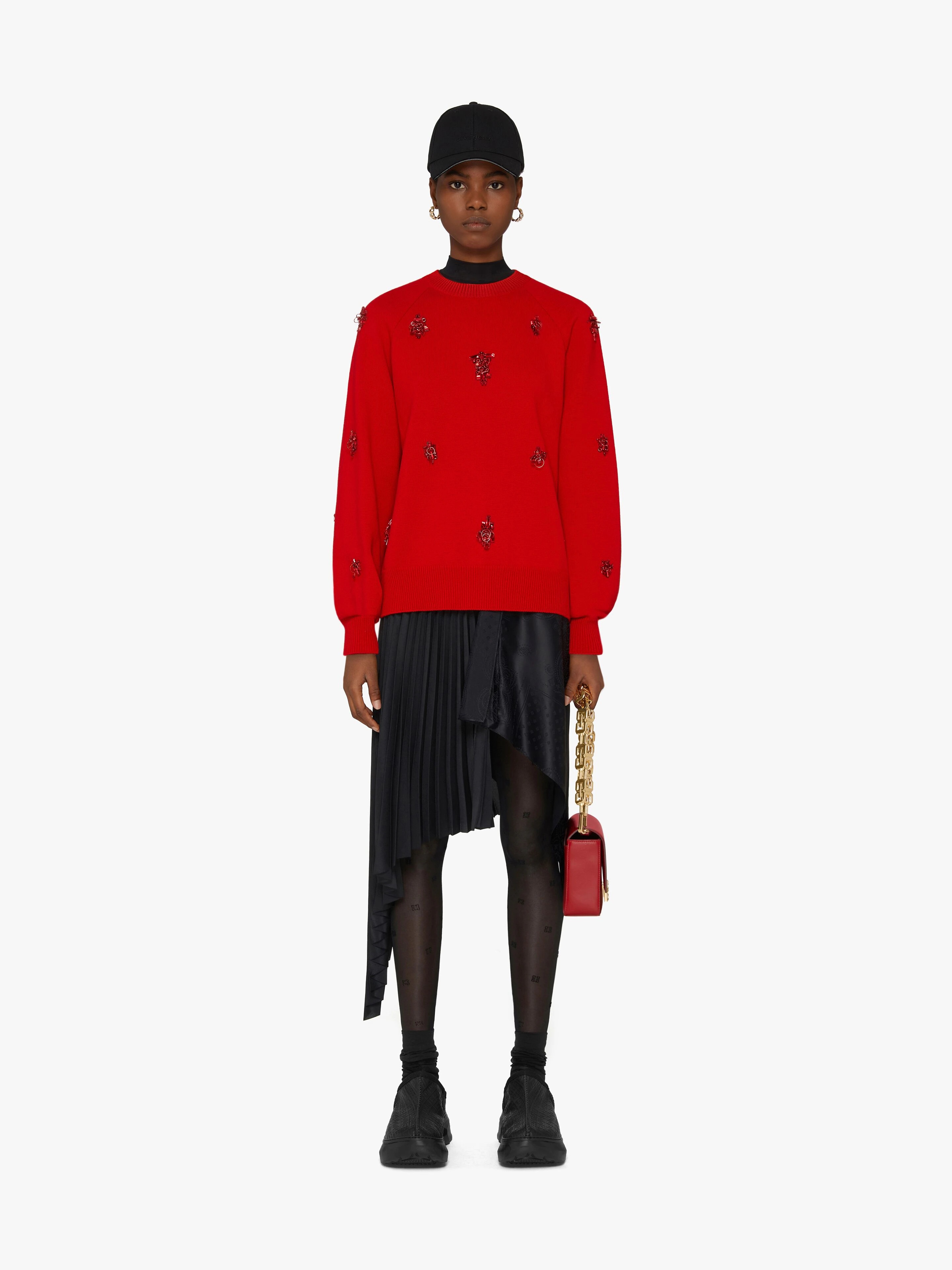 SWEATER IN WOOL AND CASHMERE WITH METALLIC EMBROIDERIES - 2