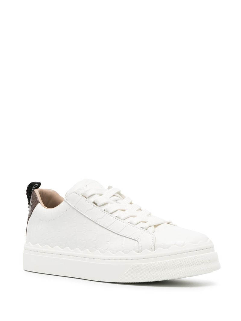 Chloé Lauren crocodile-embossed leather sneakers outlook
