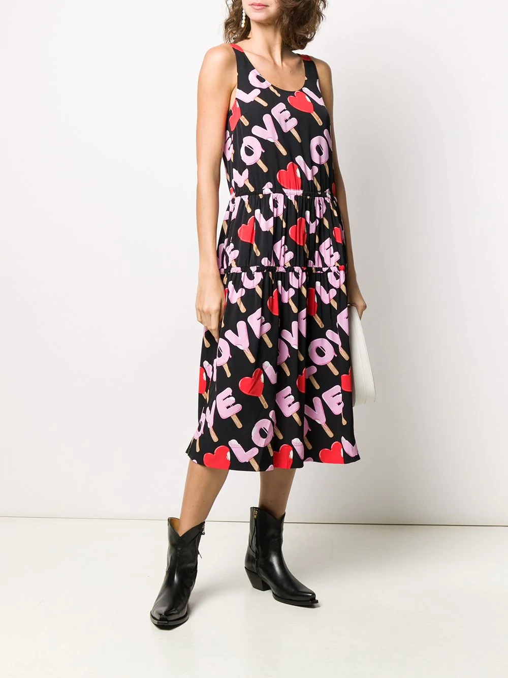 graphic-print flared dress - 2