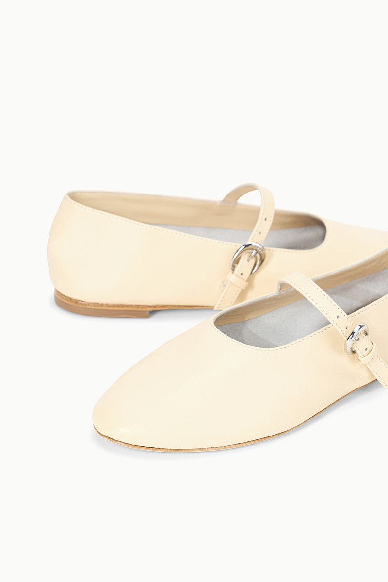 STAUD ALBA MARY JANE BALLET FLAT CREAM 6