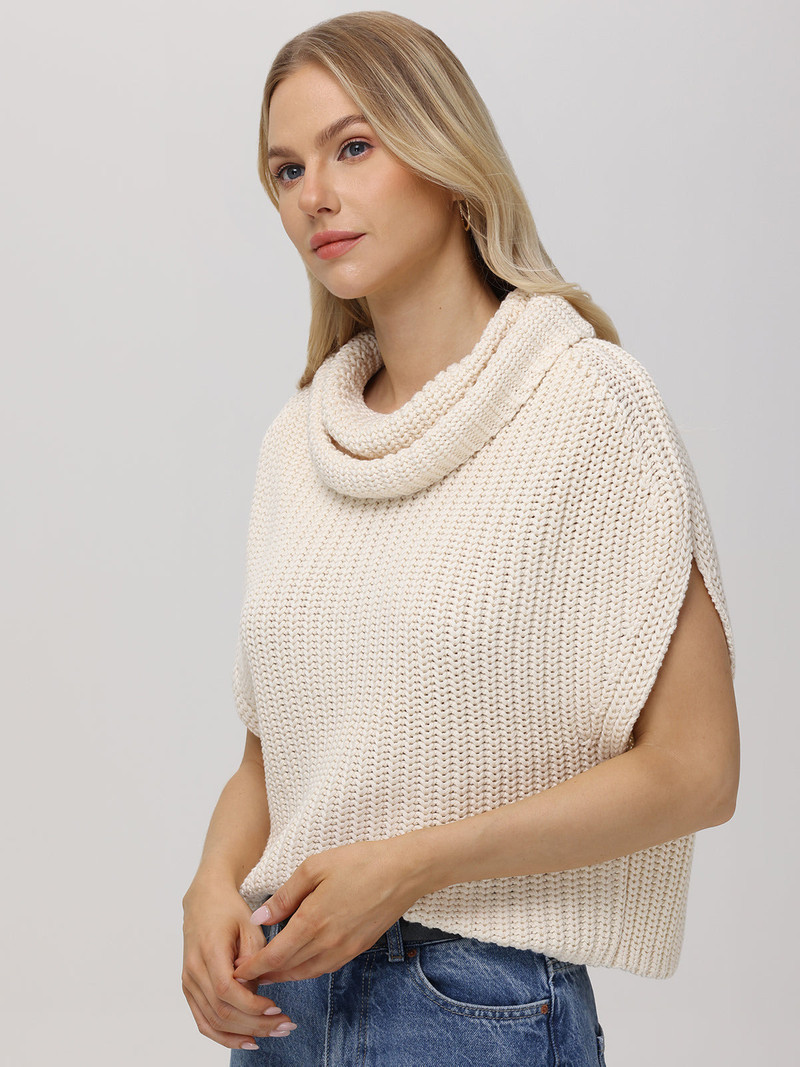 525 america Cate: Cotton Sleeveless Turtleneck Sweater outlook