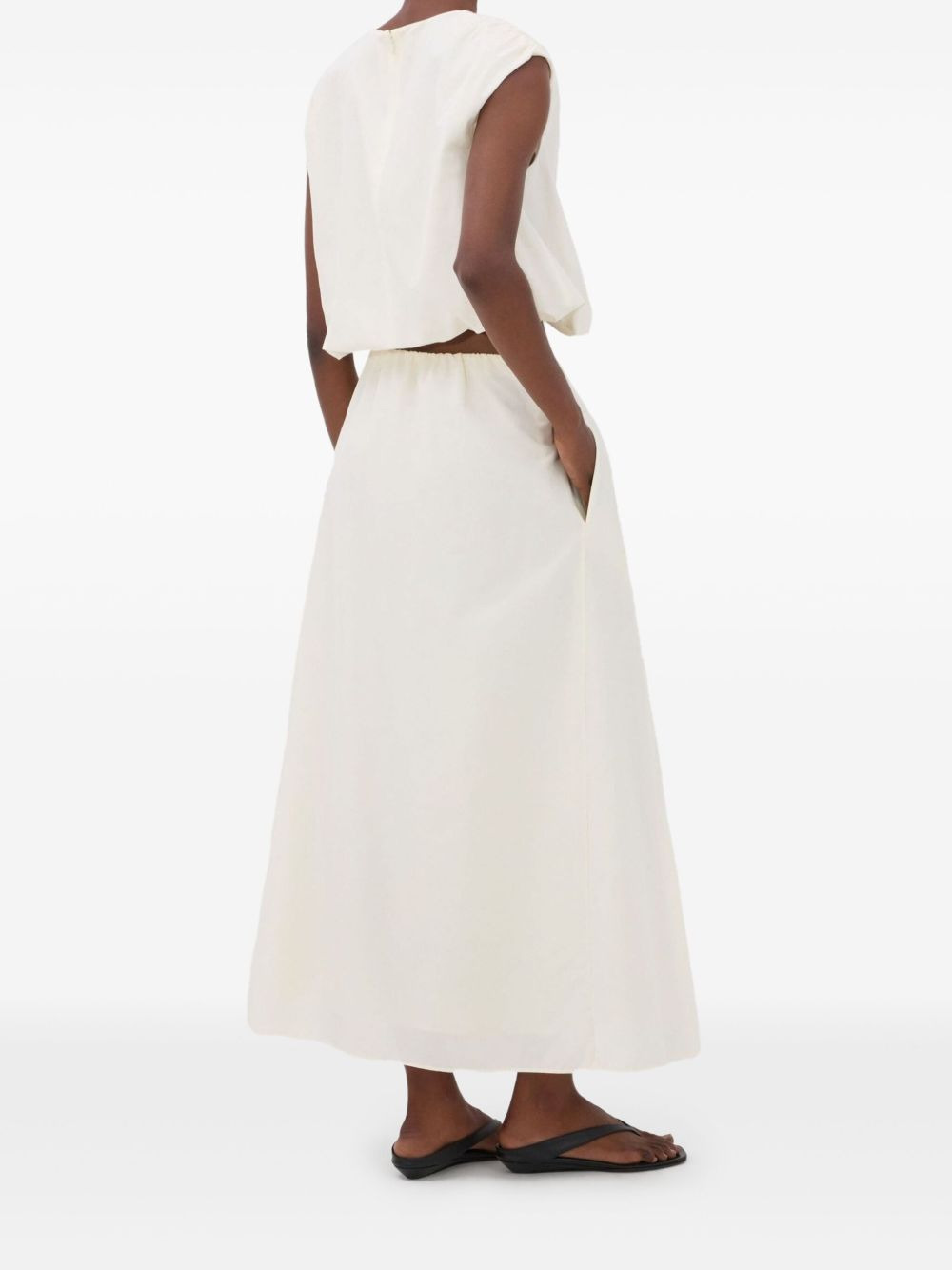 front-slit pocketed midi straight skirt - 4