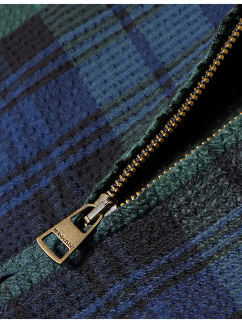 Front-Zip Check Cotton Shirt 6