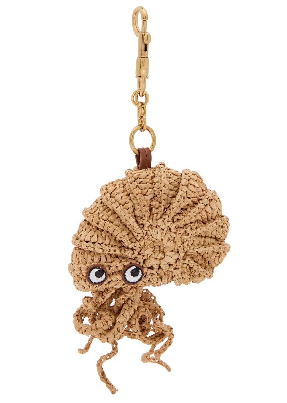 Anya Hindmarch Hermit Crab Raffia and Leather bag Charm - 1