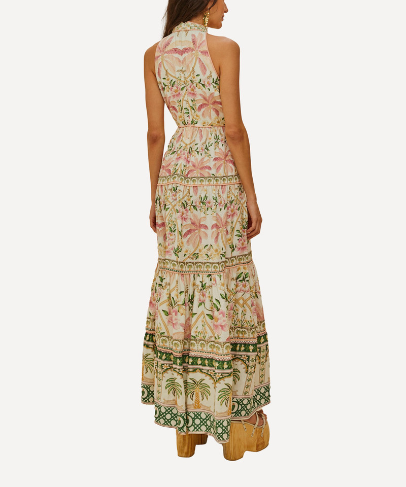 FARM RIO Off-White Palm Dream Maxi Dress outlook